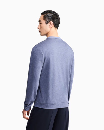 Polo shirt regular fit in cotton silk and cashmere jersey