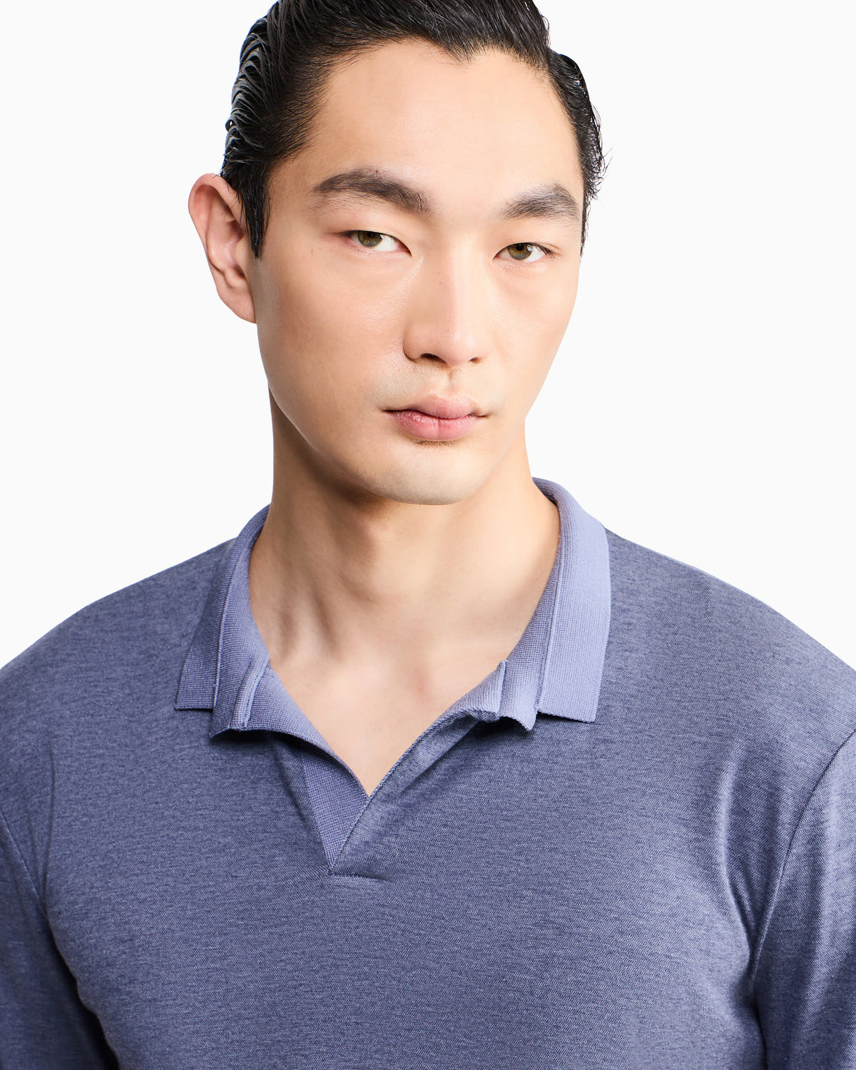 Polo shirt regular fit in cotton silk and cashmere jersey