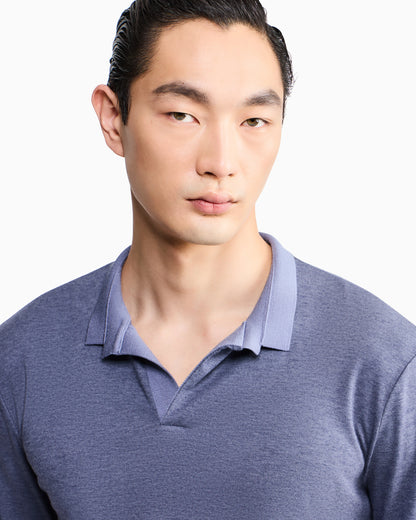 Polo shirt regular fit in cotton silk and cashmere jersey