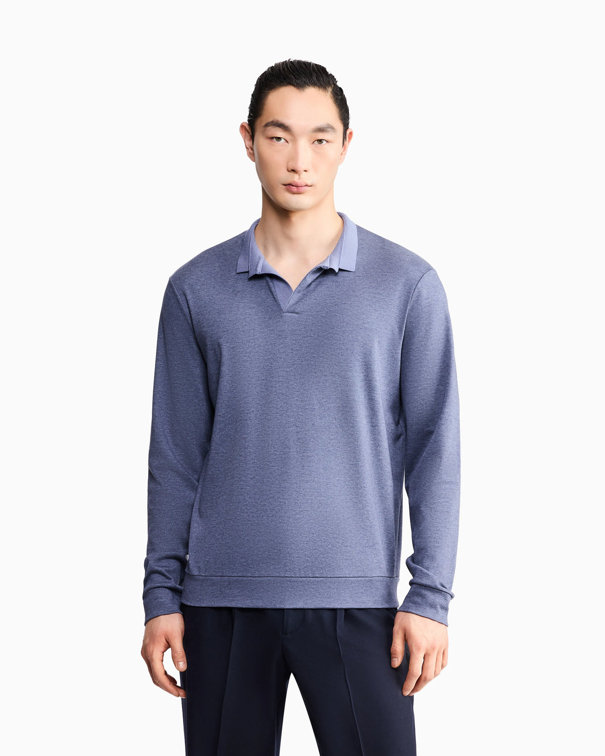 Polo shirt regular fit in cotton silk and cashmere jersey