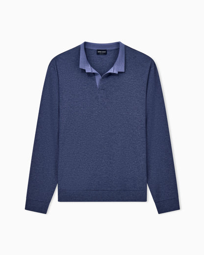 Polo shirt regular fit in cotton silk and cashmere jersey