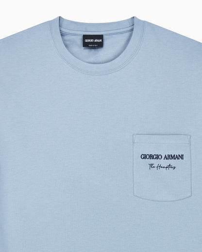 Cotton interlock jersey T-shirt with print on the back
