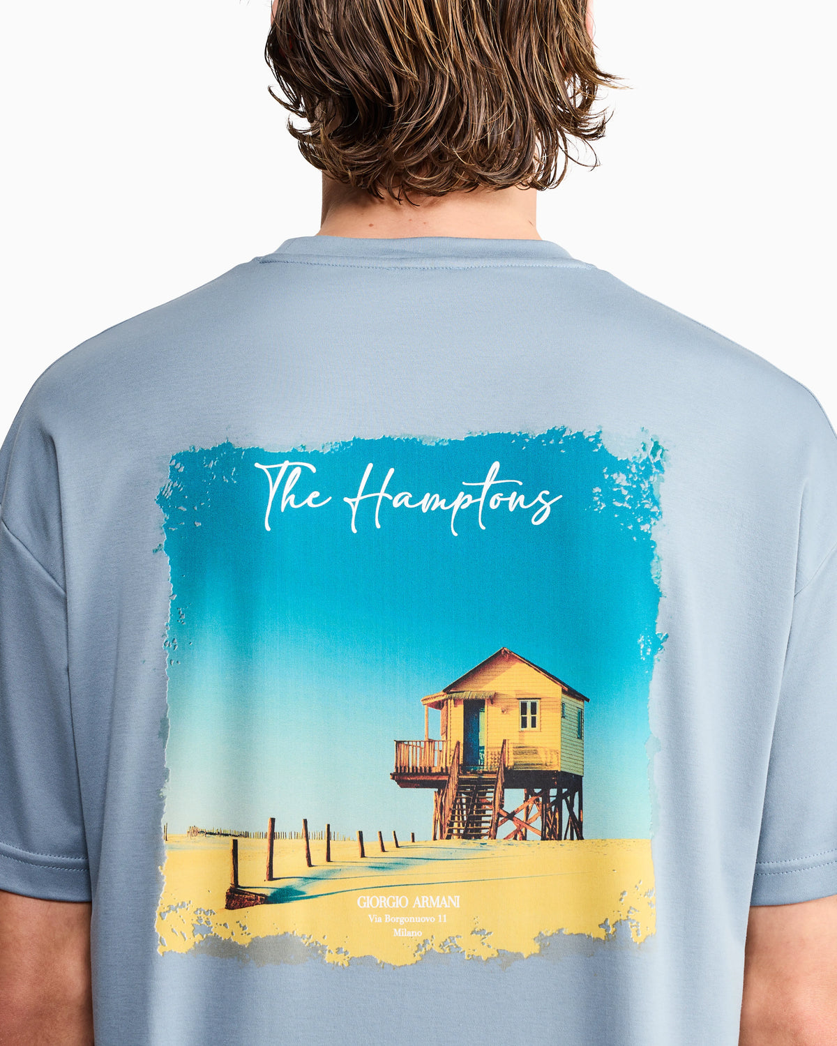 Cotton interlock jersey T-shirt with print on the back