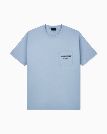 Cotton interlock jersey T-shirt with print on the back