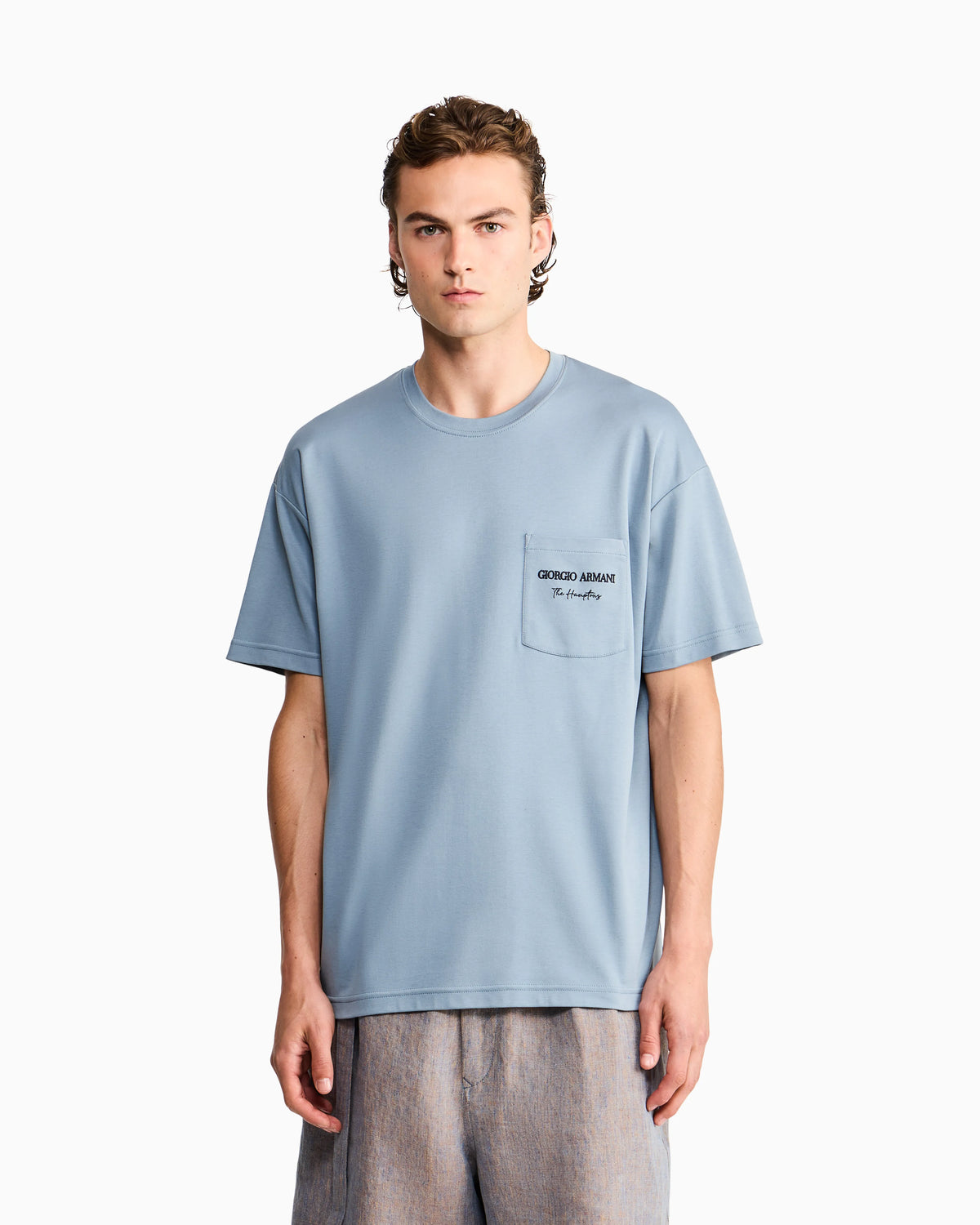 Cotton interlock jersey T-shirt with print on the back