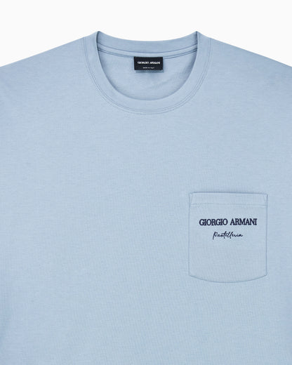 Cotton interlock jersey T-shirt with print on the back
