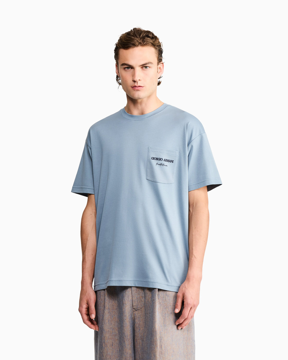 Cotton interlock jersey T-shirt with print on the back