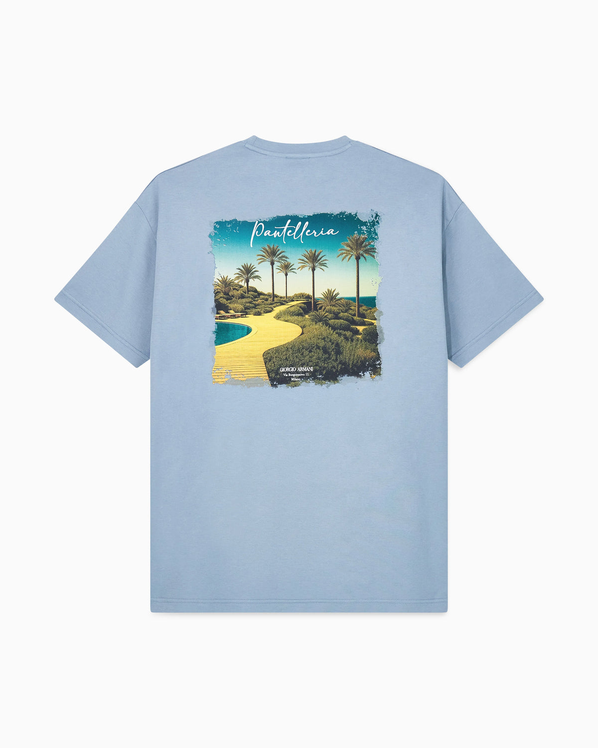 Cotton interlock jersey T-shirt with print on the back