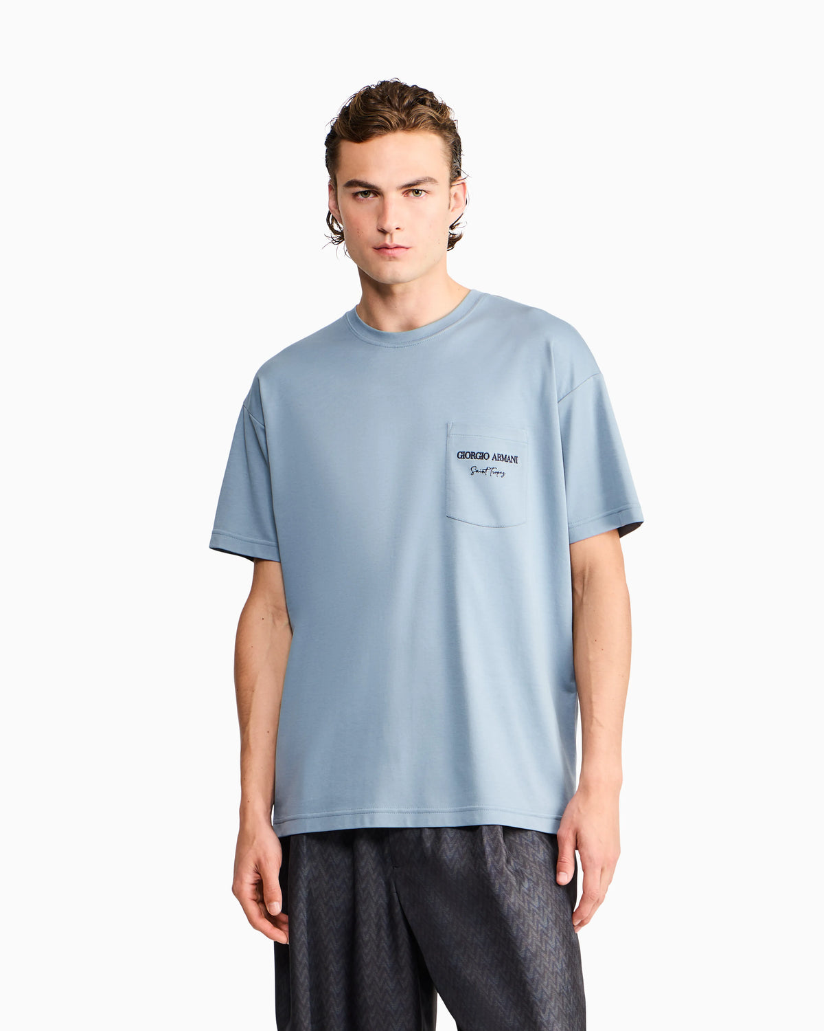 Cotton interlock jersey T-shirt with print on the back
