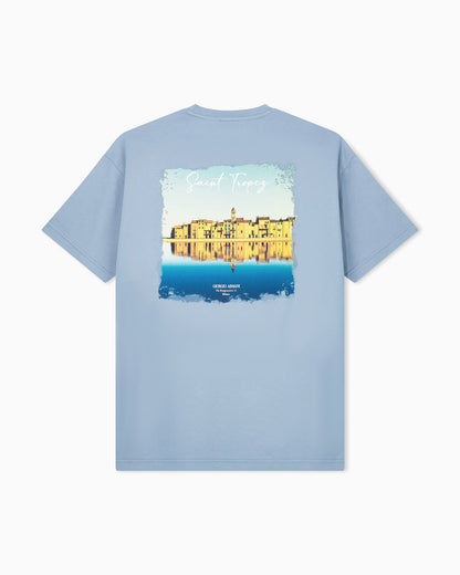 Cotton interlock jersey T-shirt with print on the back