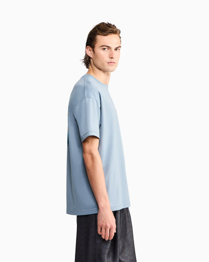 Cotton interlock jersey T-shirt with print on the back