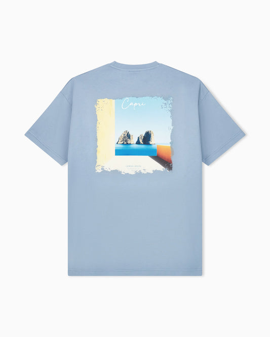 Cotton interlock jersey T-shirt with print on the back
