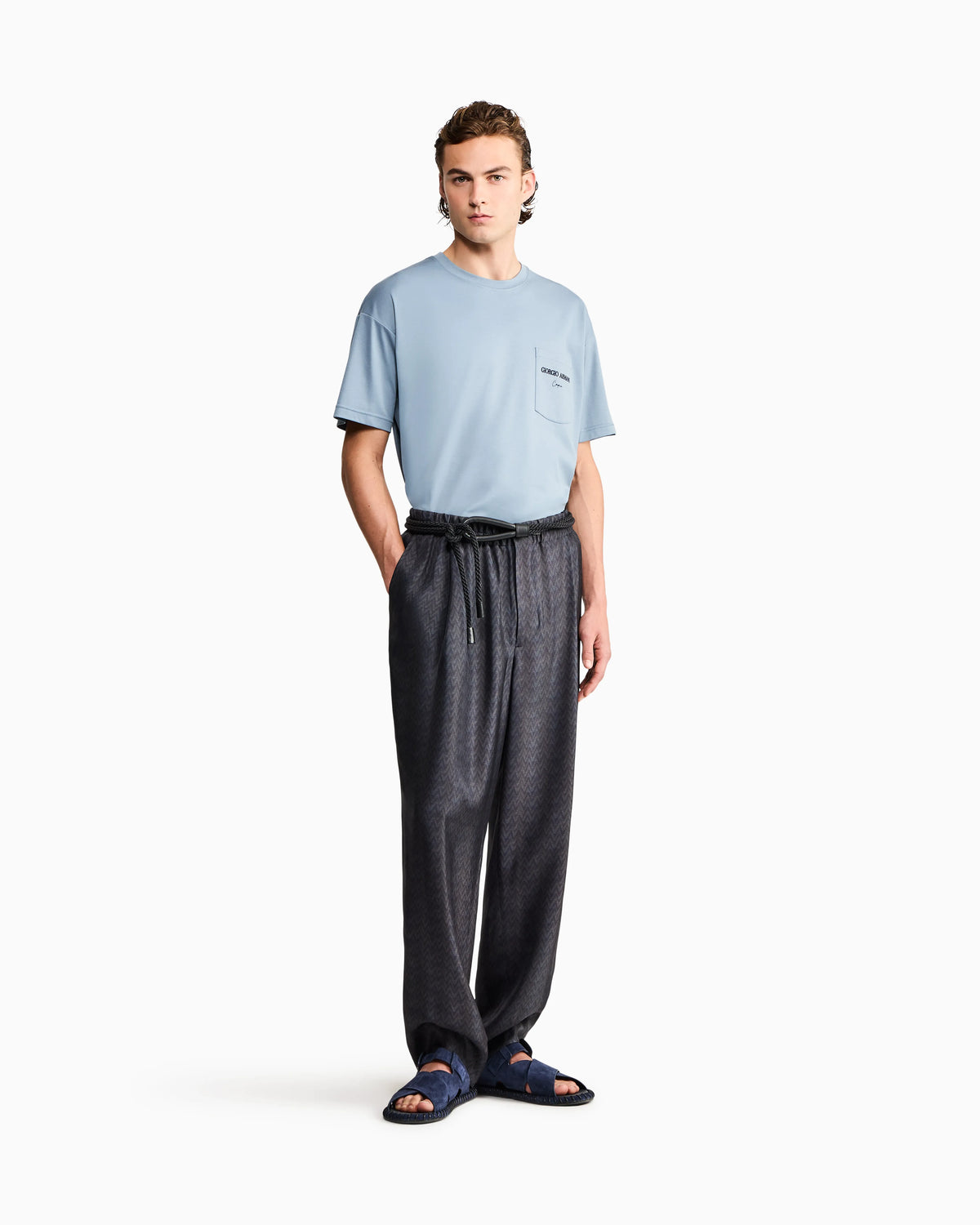 Cotton interlock jersey T-shirt with print on the back