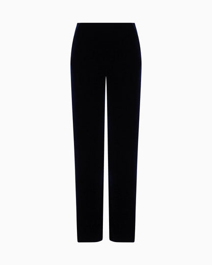 Straight-cut velvet trousers