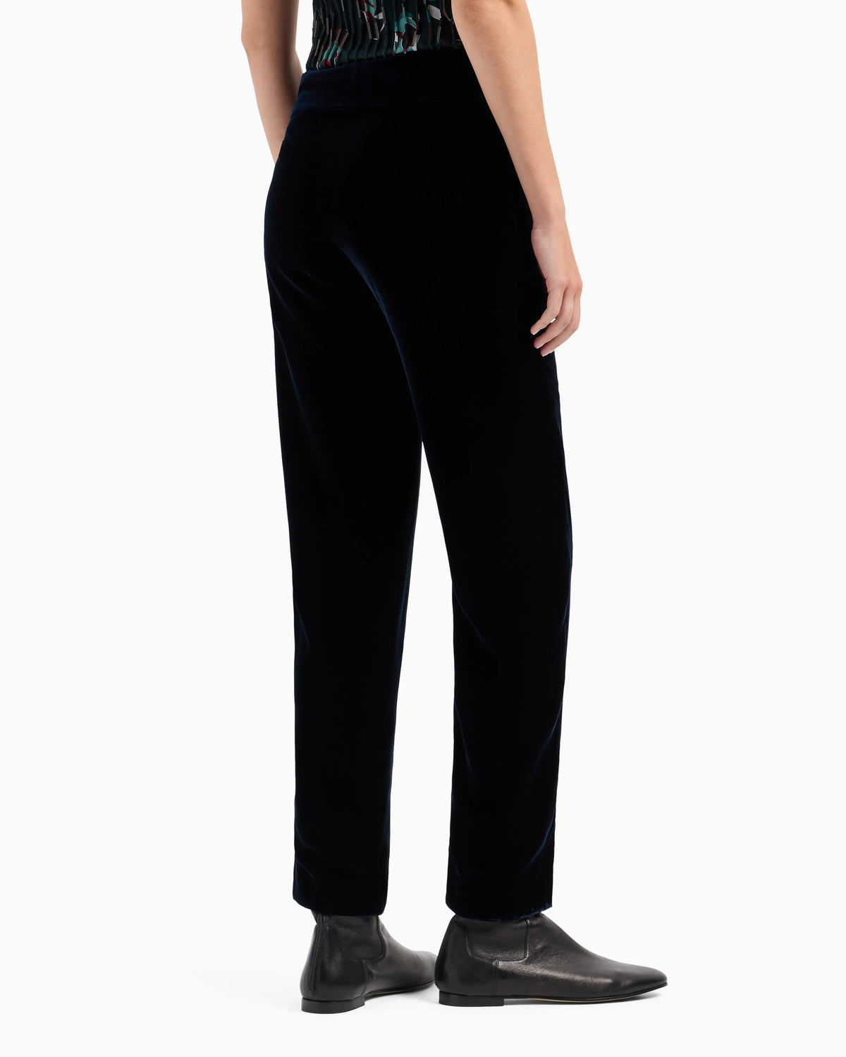 Straight-cut velvet trousers