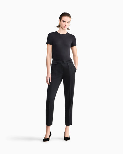 Virgin straight trousers with a flap pocket