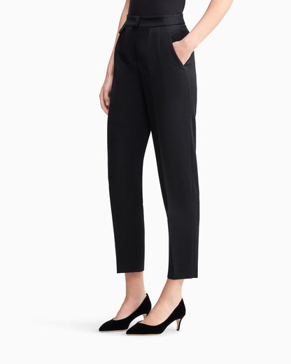 Virgin straight trousers with a flap pocket