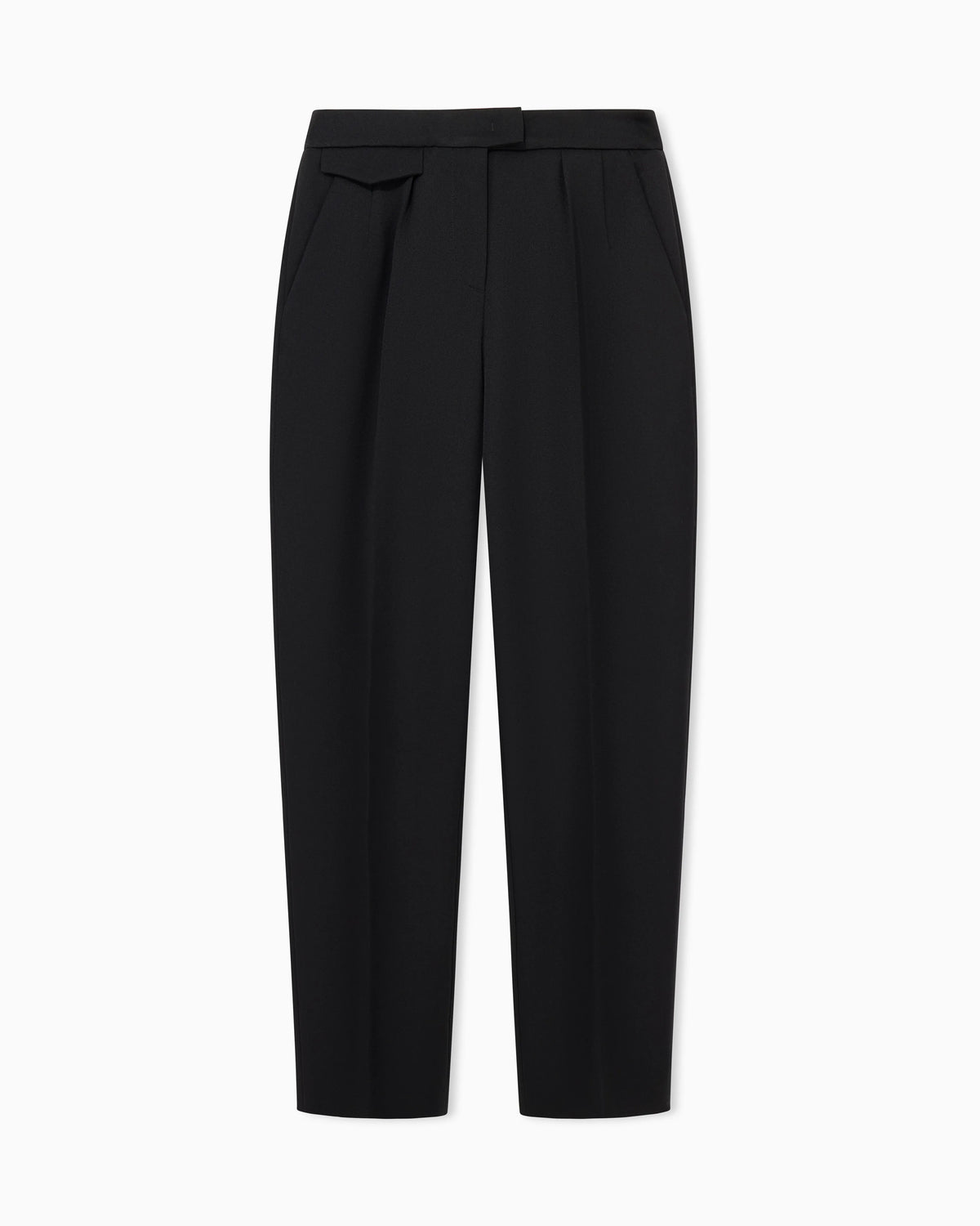 Virgin straight trousers with a flap pocket