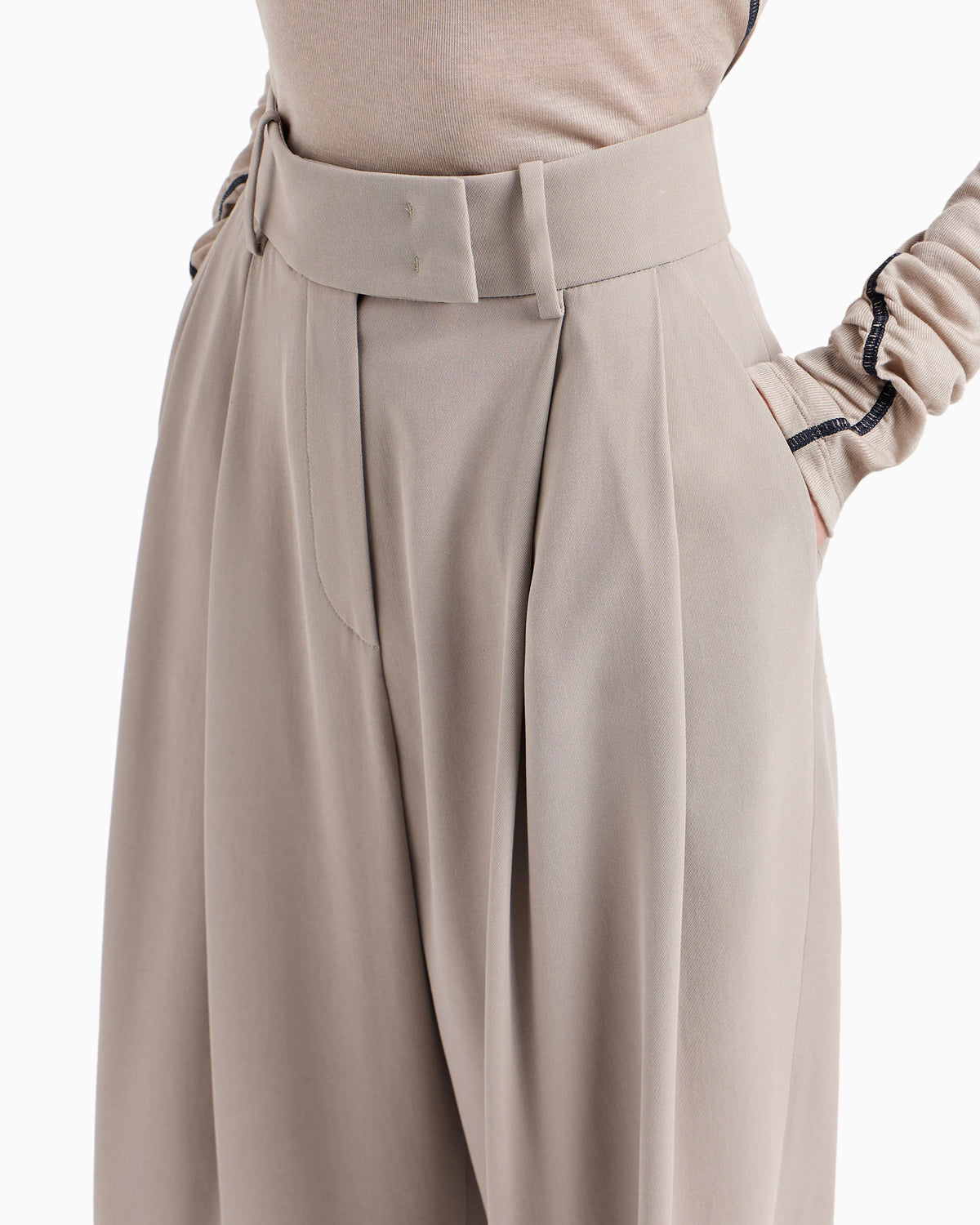 Washed silk trousers