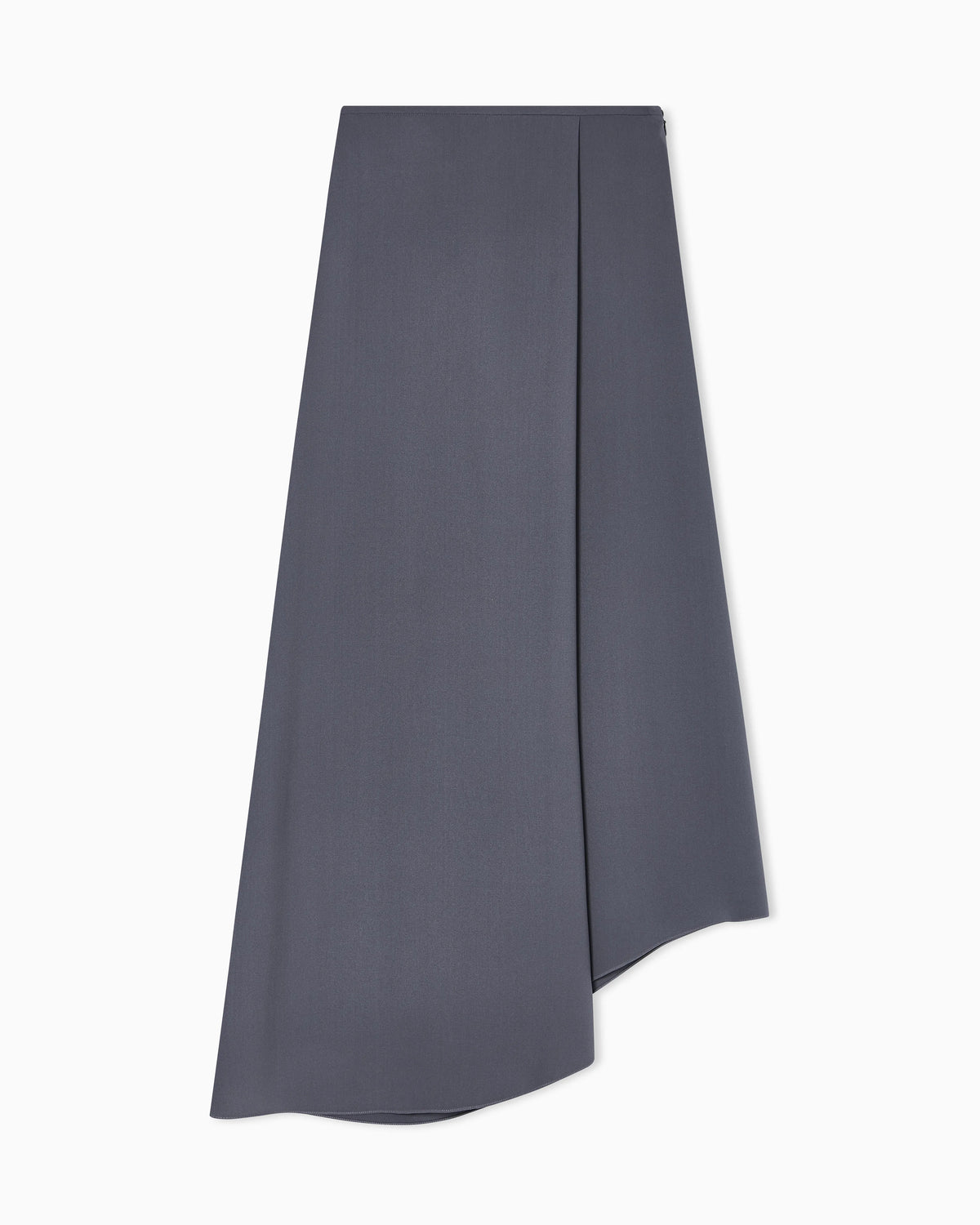 Asymmetrical midi skirt in silk crêpe
