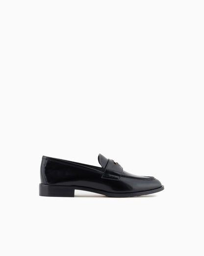 Brushed leather loafers