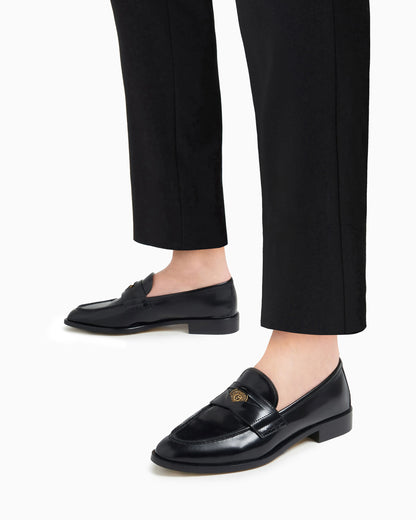 Brushed leather loafers