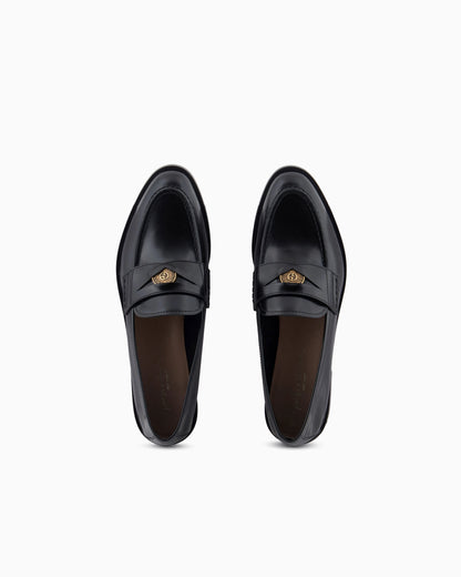 Brushed leather loafers