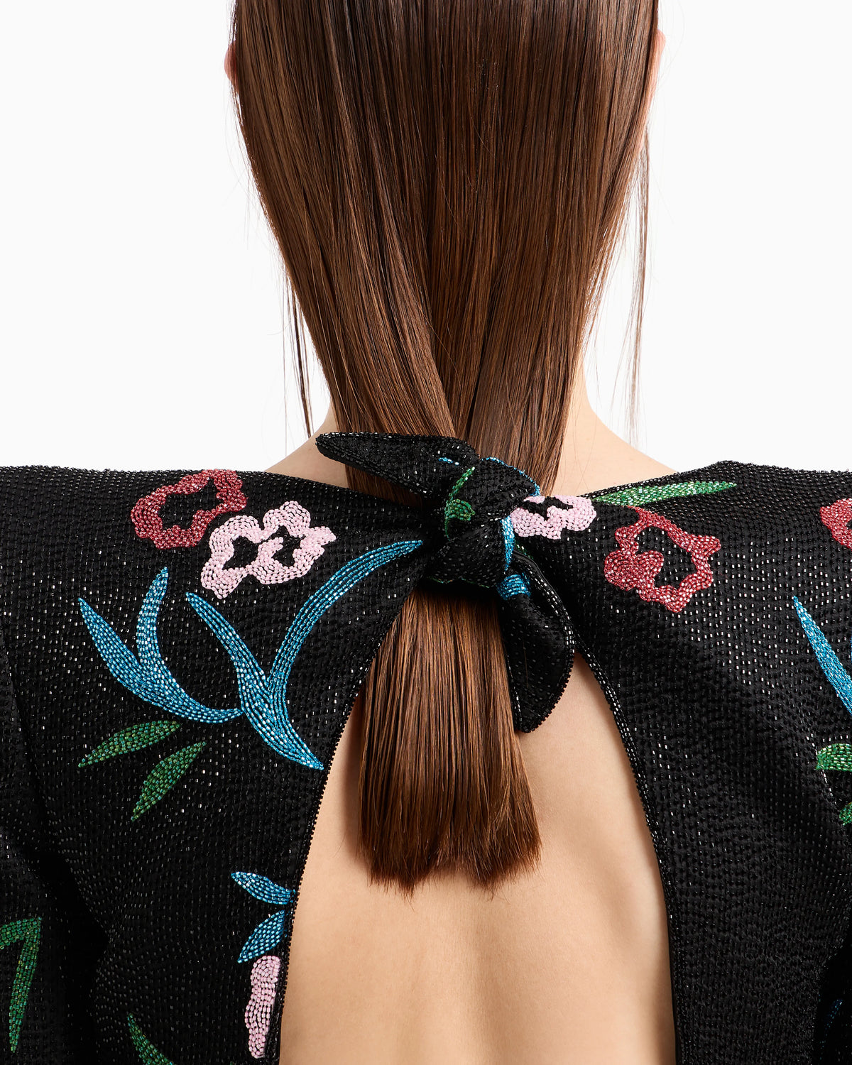 Silk-organza jacket with floral embroidery