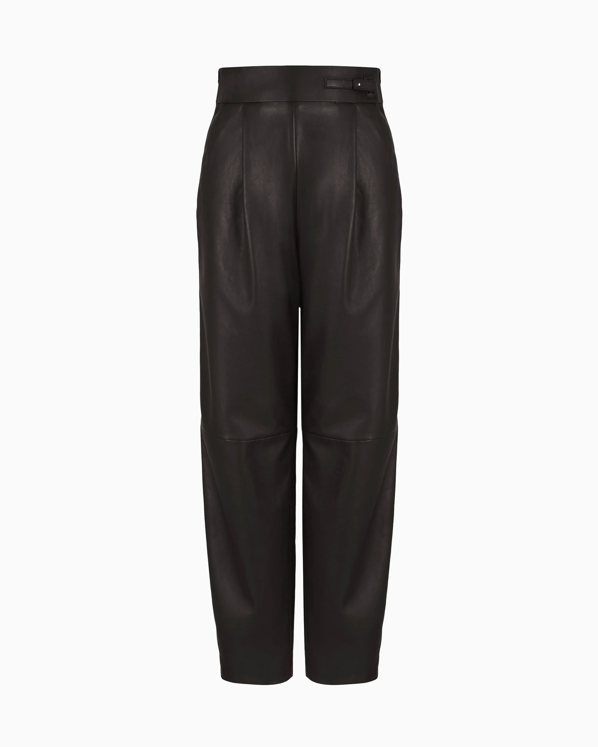Straight-cut, nappa-leather trousers