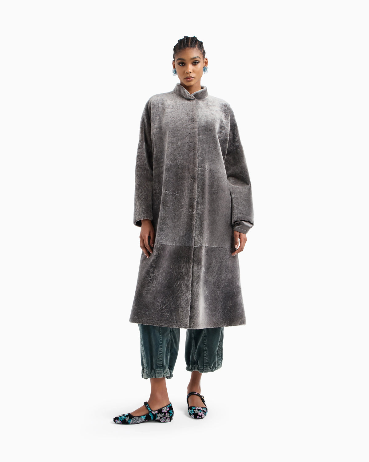Long shearling coat