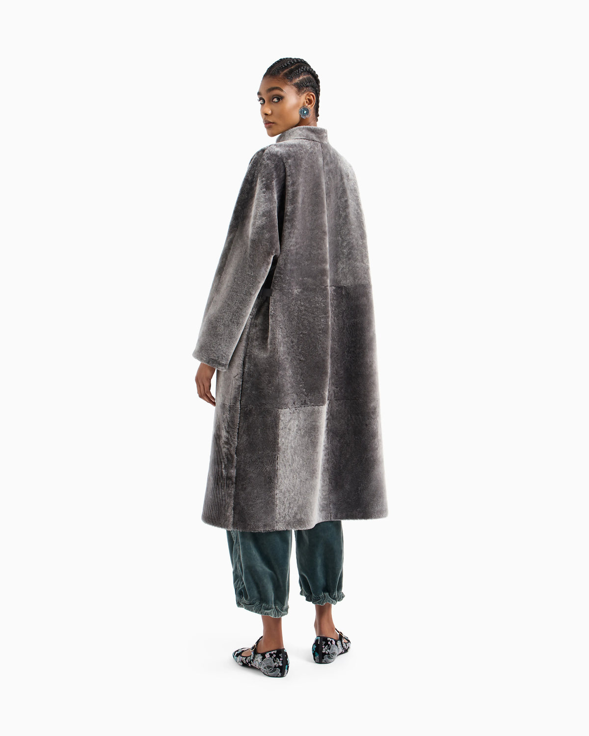 Long shearling coat