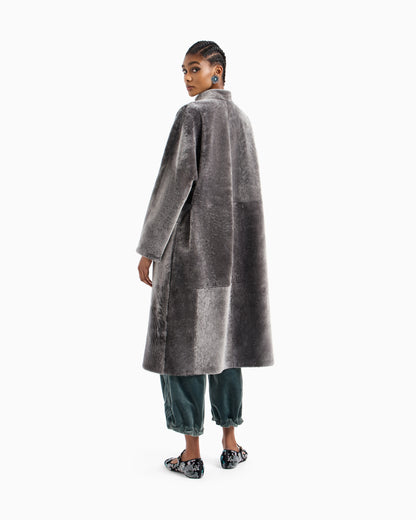 Long shearling coat