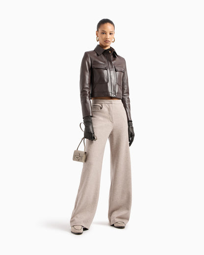 Short nappa-leather jacket