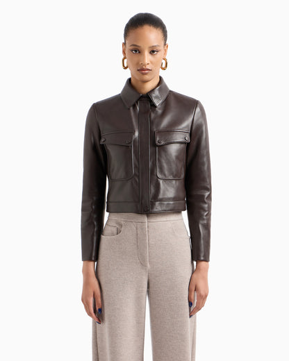 Short nappa-leather jacket