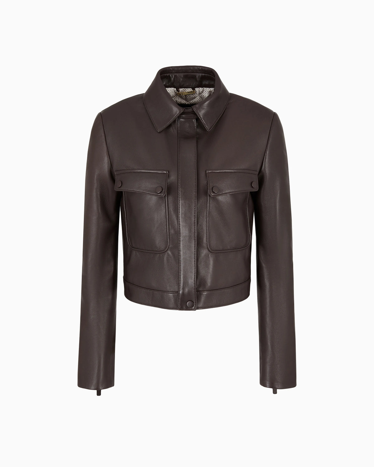 Short nappa-leather jacket