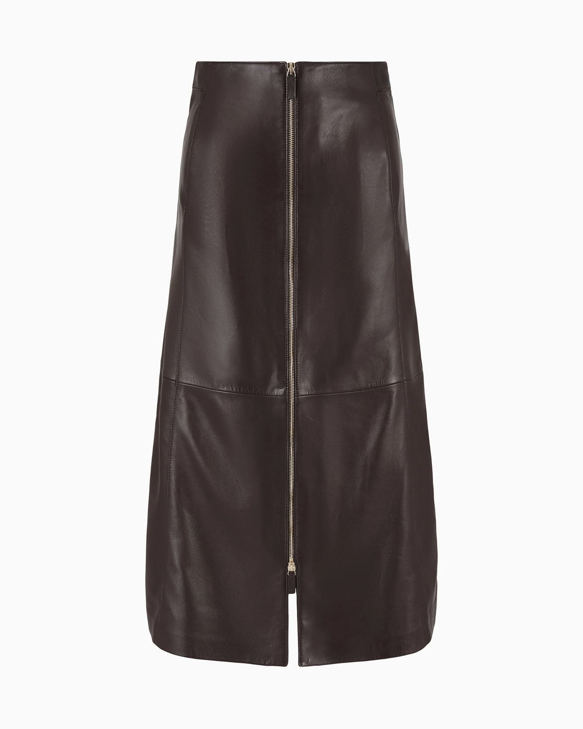 Nappa leather midi skirt