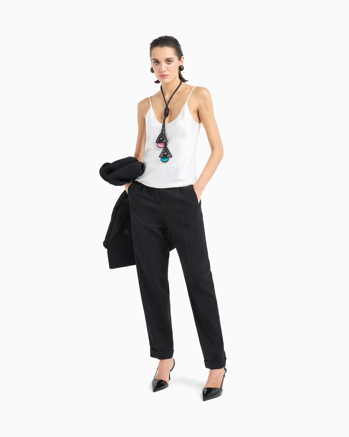 Double-sided silk-satin top