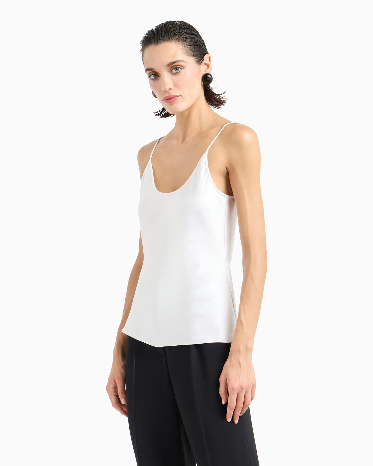 Double-sided silk-satin top