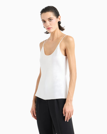 Double-sided silk-satin top