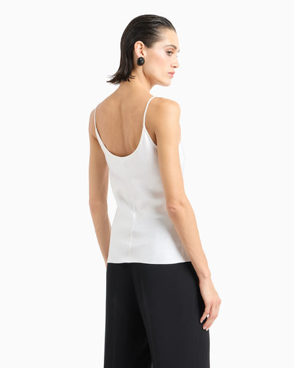 Double-sided silk-satin top