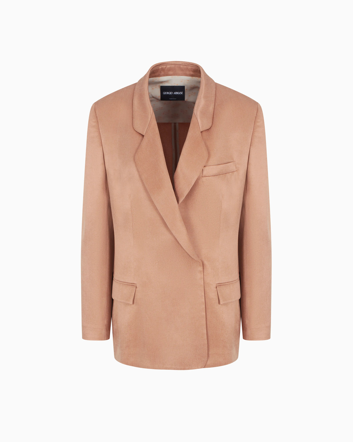 Double-breasted jacket in viscose and cupro
