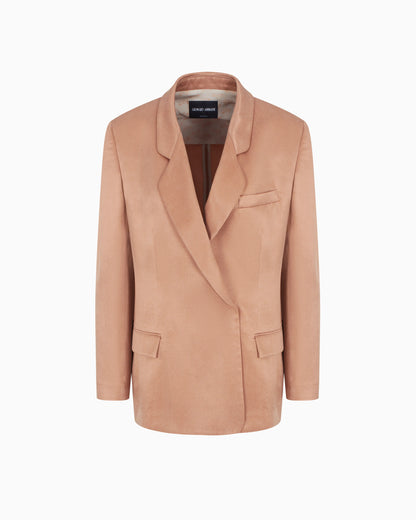 Double-breasted jacket in viscose and cupro