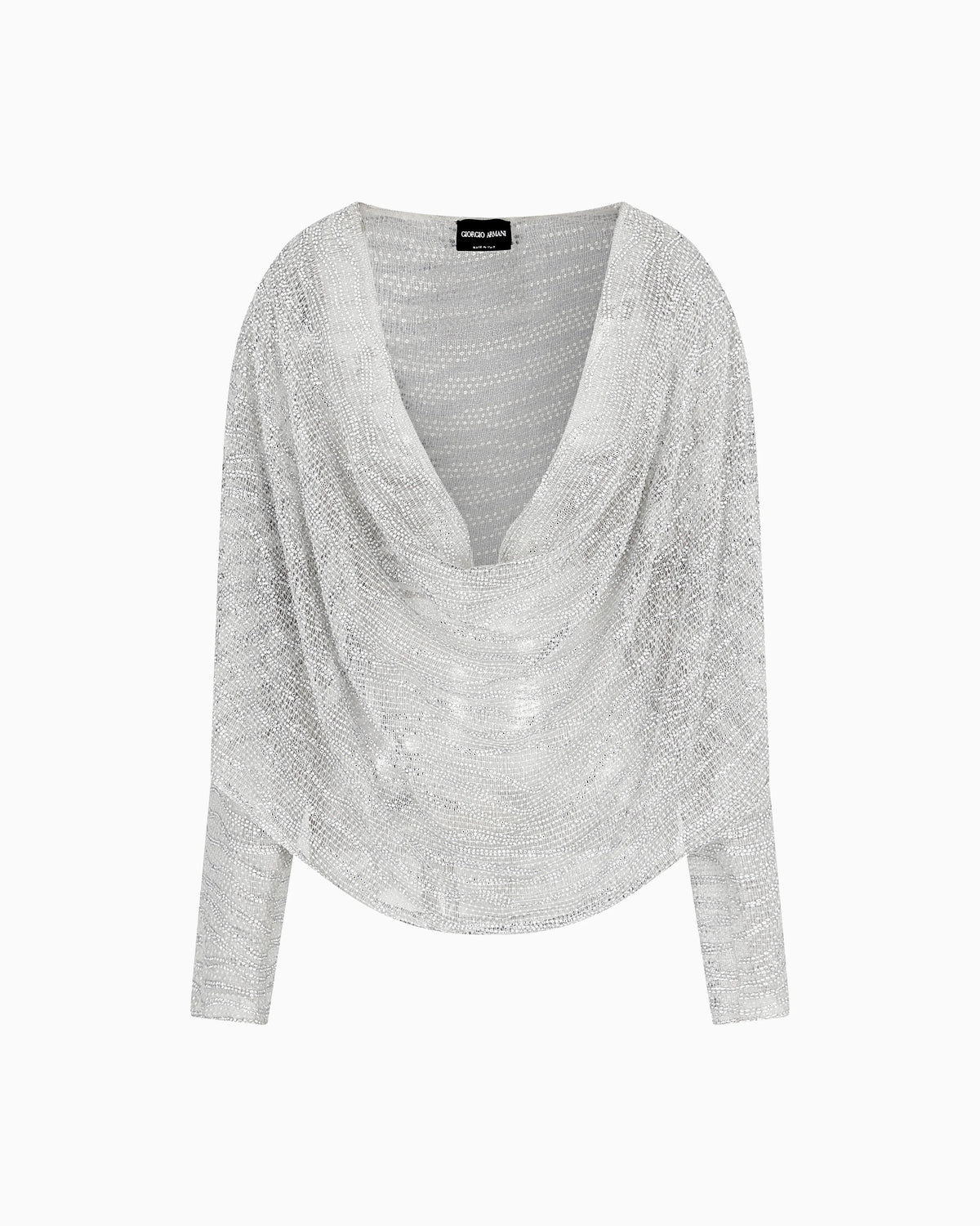 Draped blouse with lurex and crystal embroidery