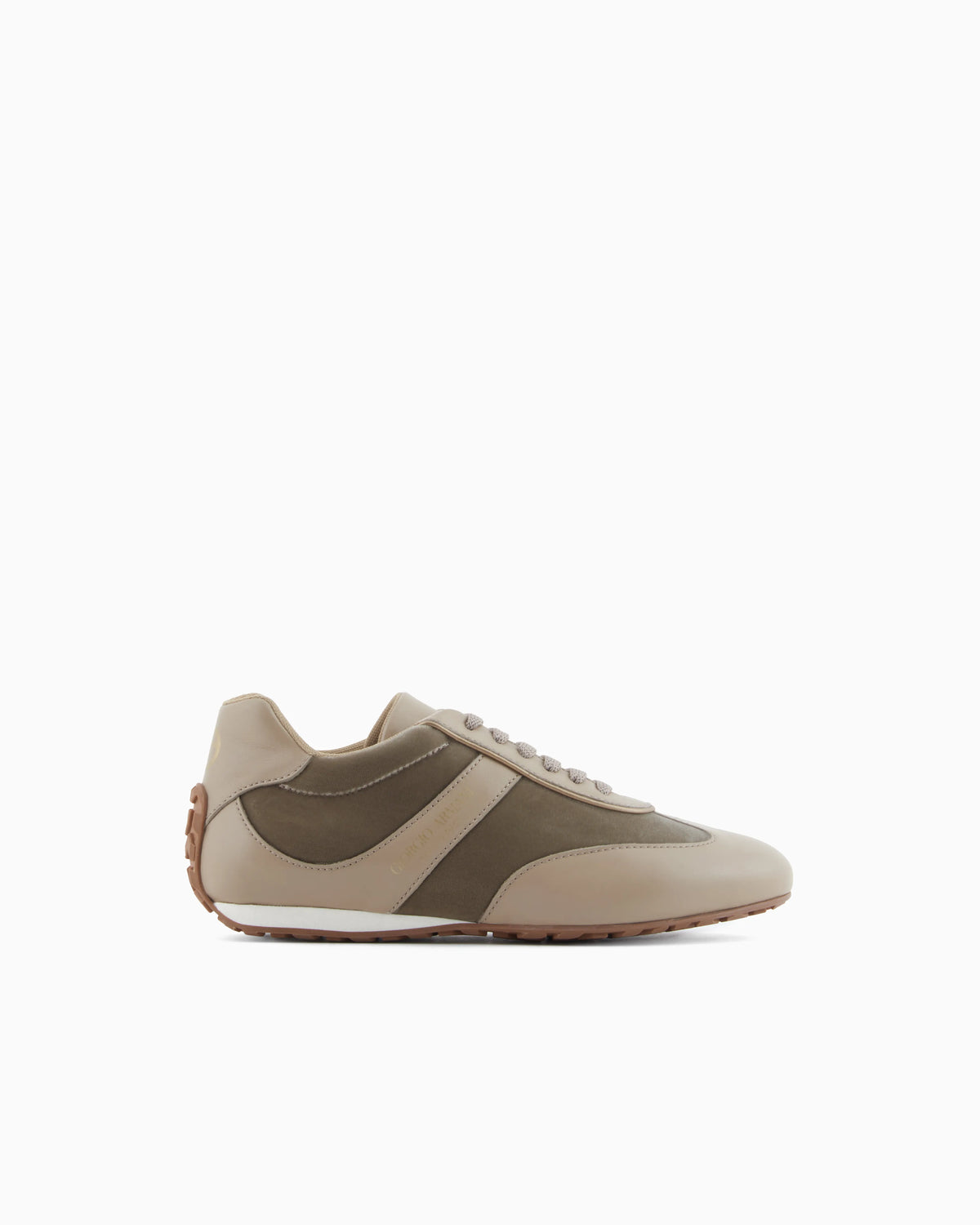 Leather velvet sneaker with laces