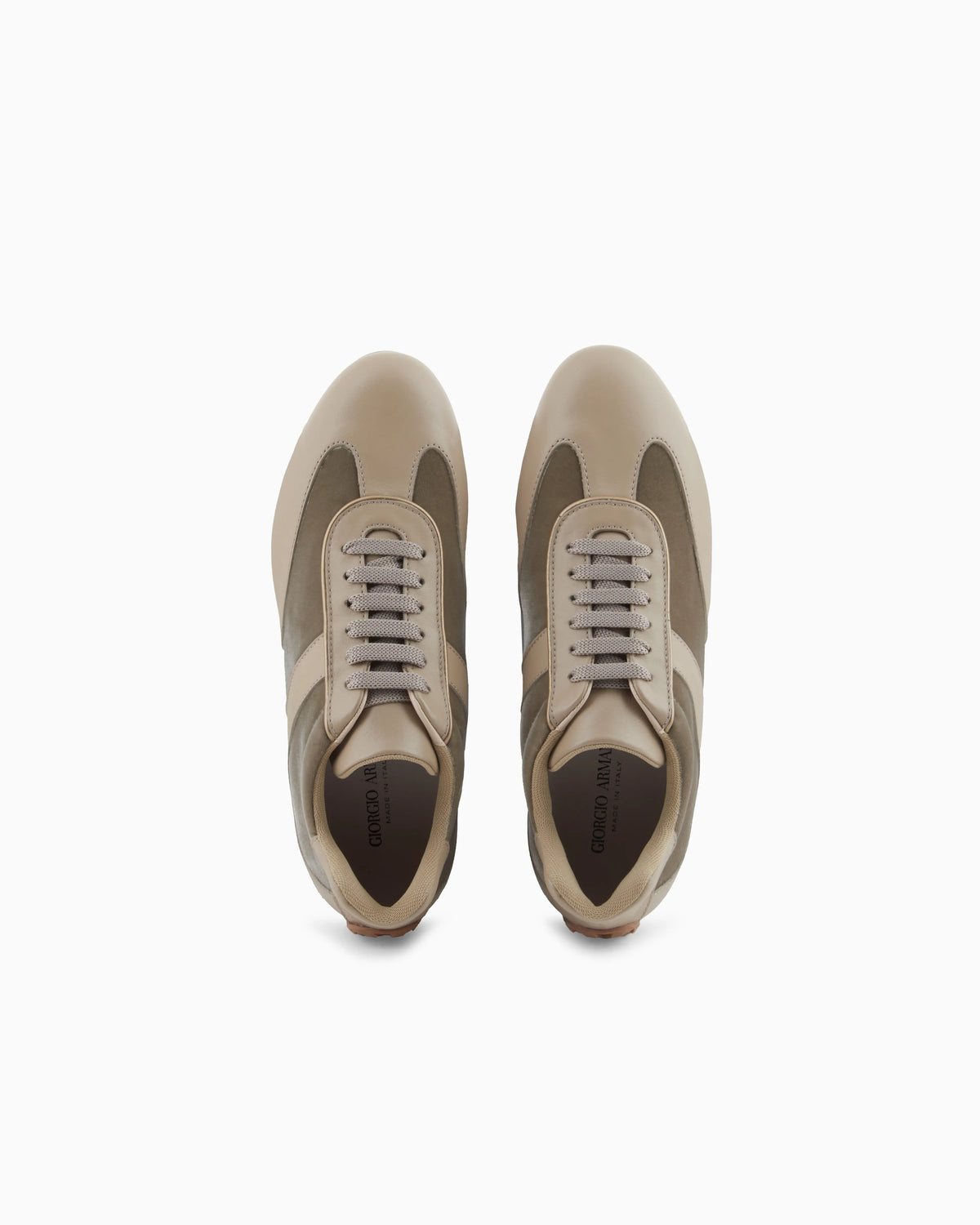 Leather velvet sneaker with laces