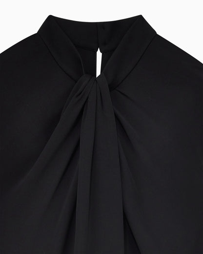 Silk double georgette blouse with front knot