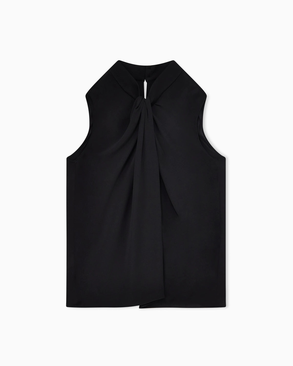 Silk double georgette blouse with front knot
