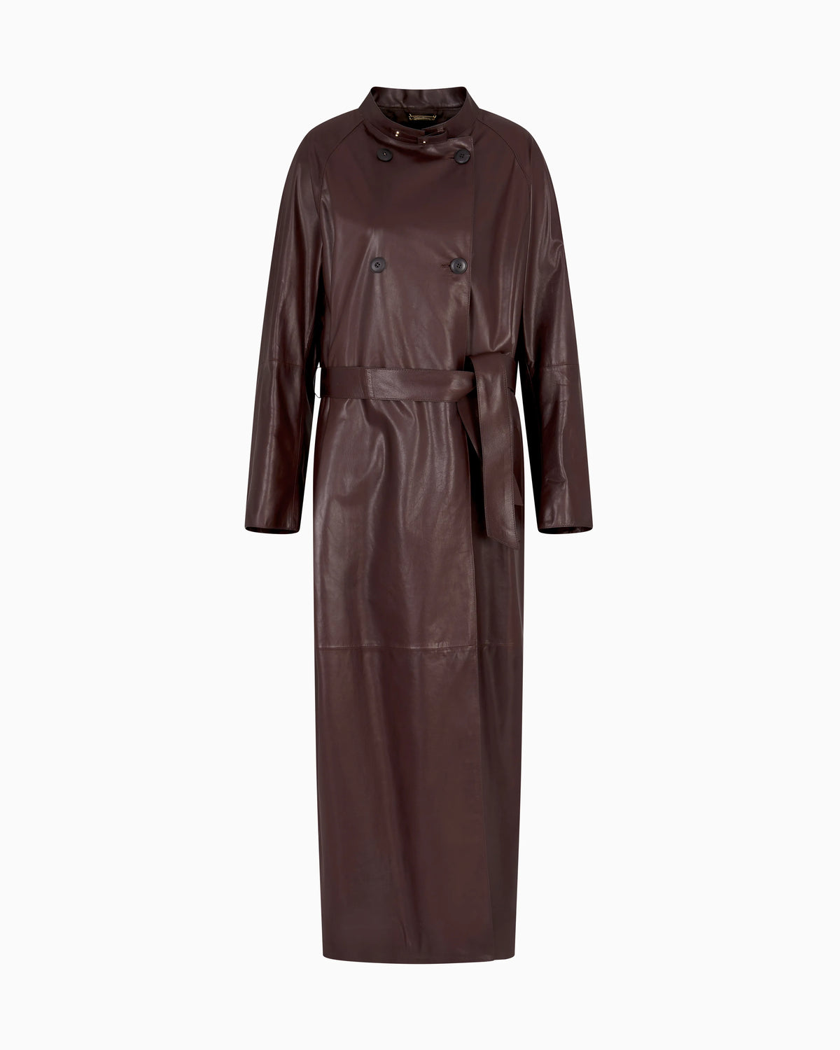 Nappa leather trench coat
