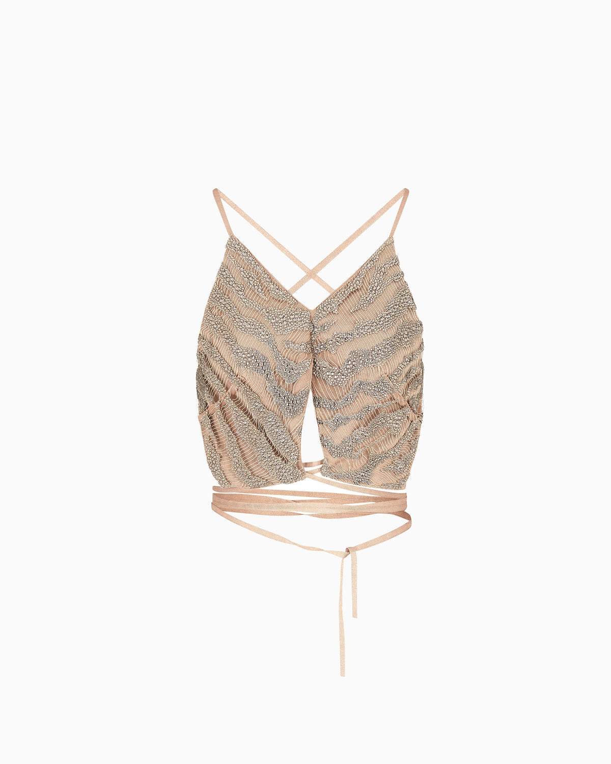 Embroidered silk and viscose jersey top