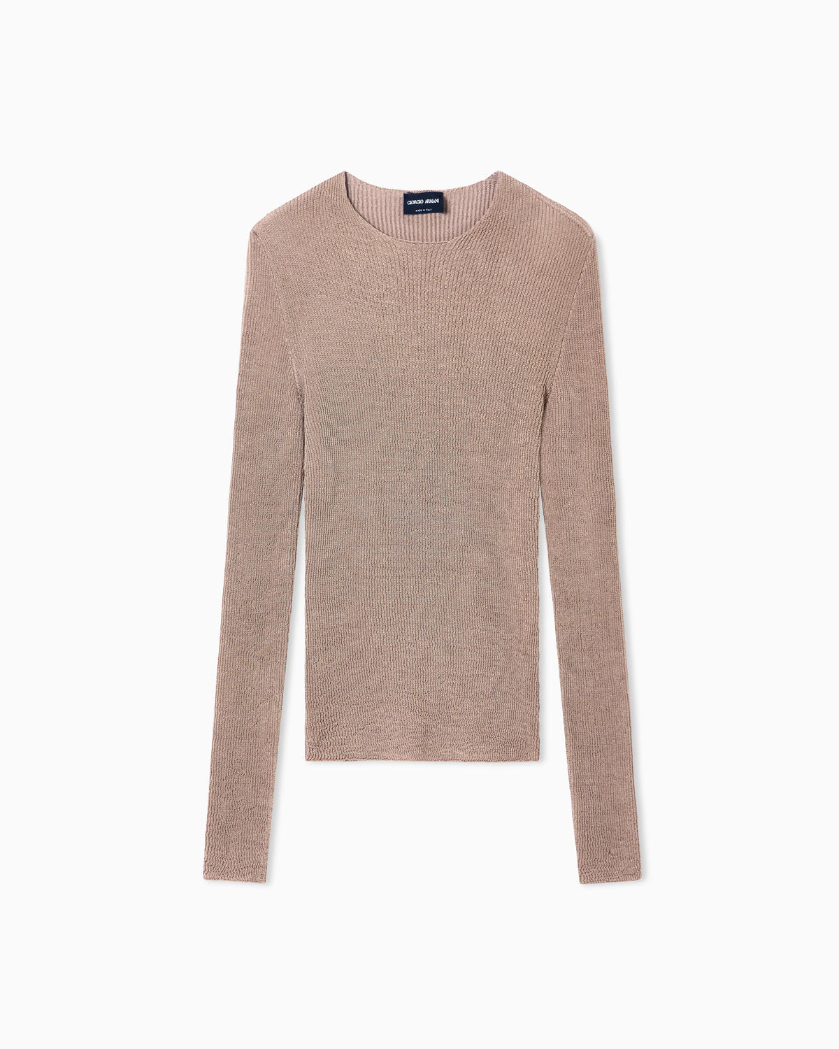 Stretch viscose blend crew-neck jumper